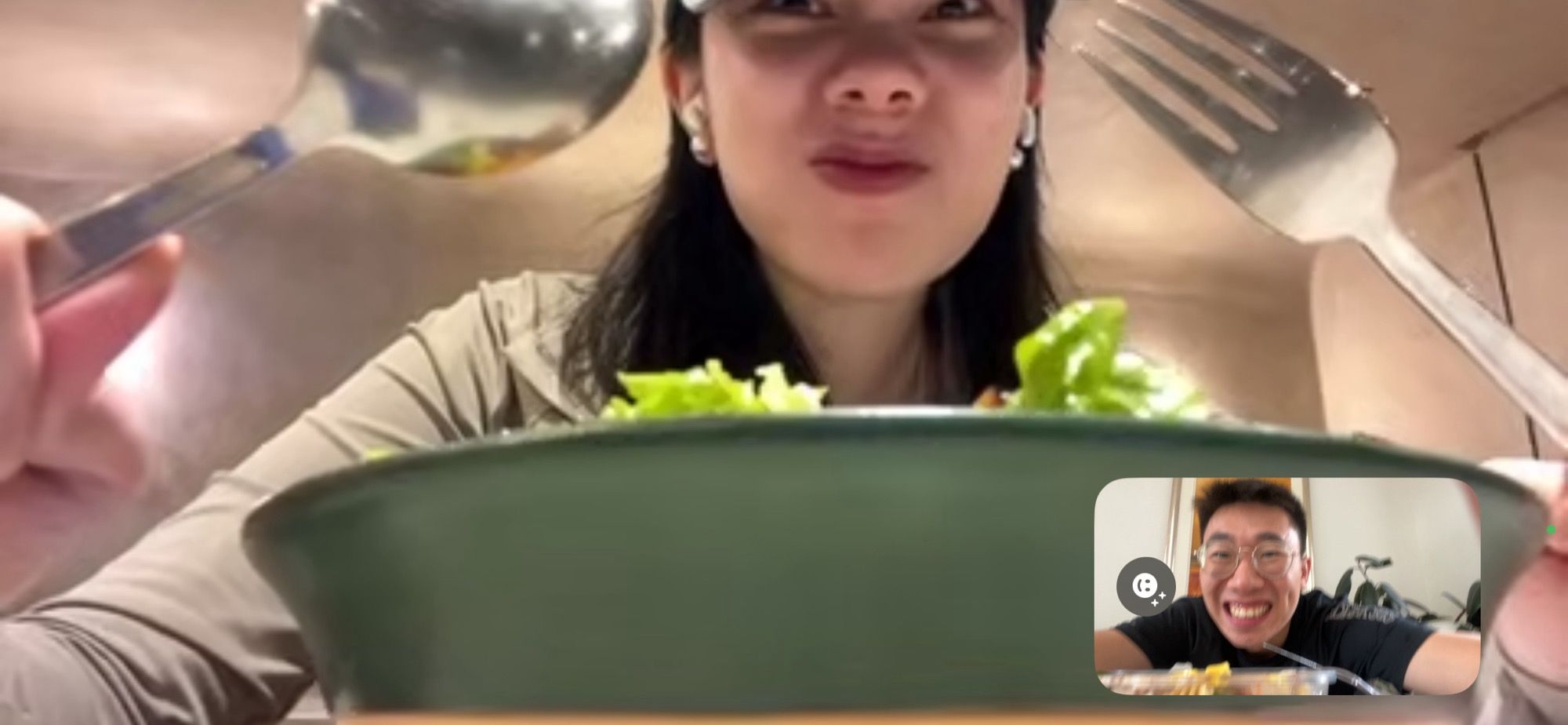 Atom and Joanne on a video call
